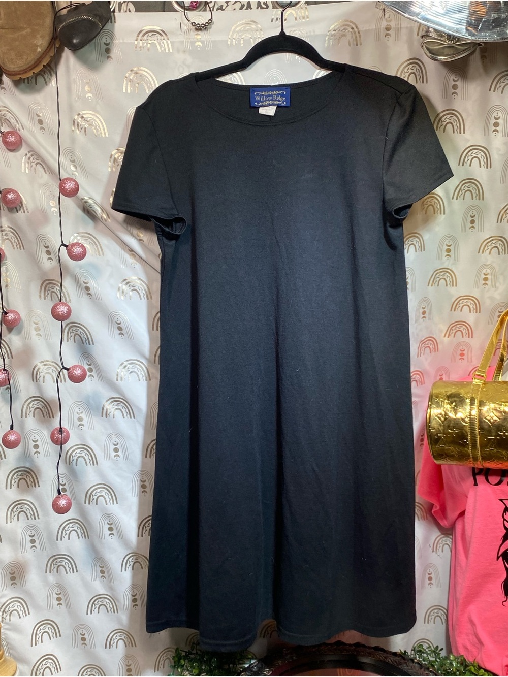 Willow Ridge Black Short-Sleeve Casual A-Line Dress
